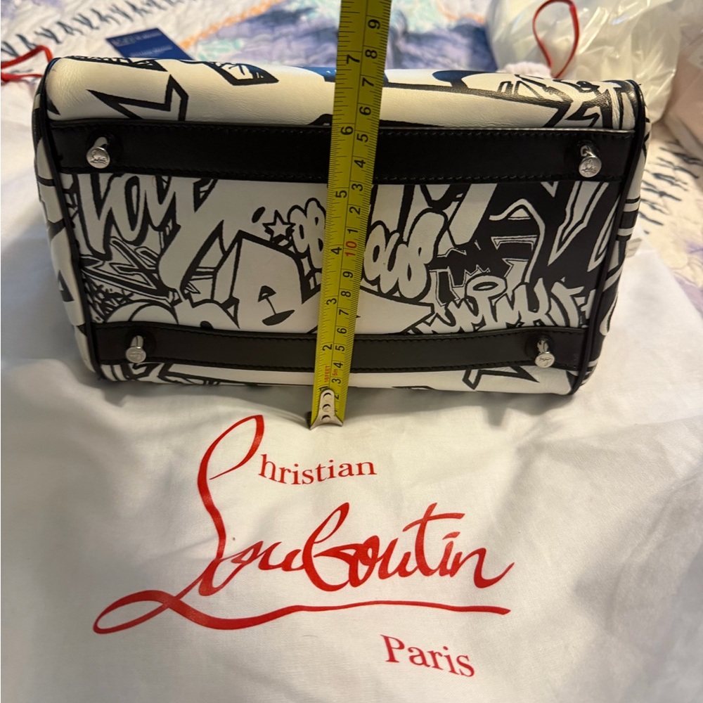 Christian Louboutin leather Black and White Graffiti Satchel - Picture 13 of 16